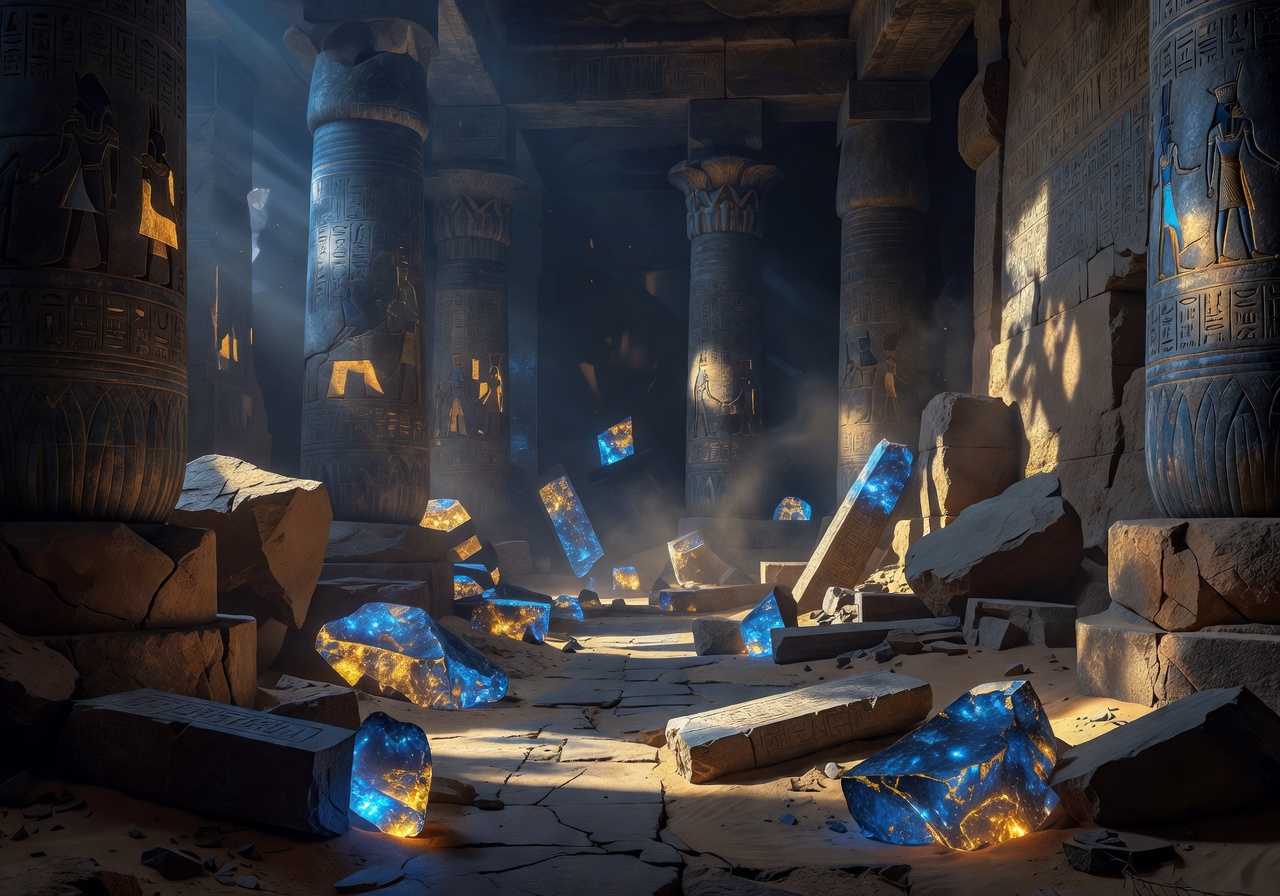 Ancient Egyptian Temple Relics Glowing